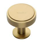 M Marcus Heritage Brass Stepped Disc Design Cabinet Knob with Rose 38mm 